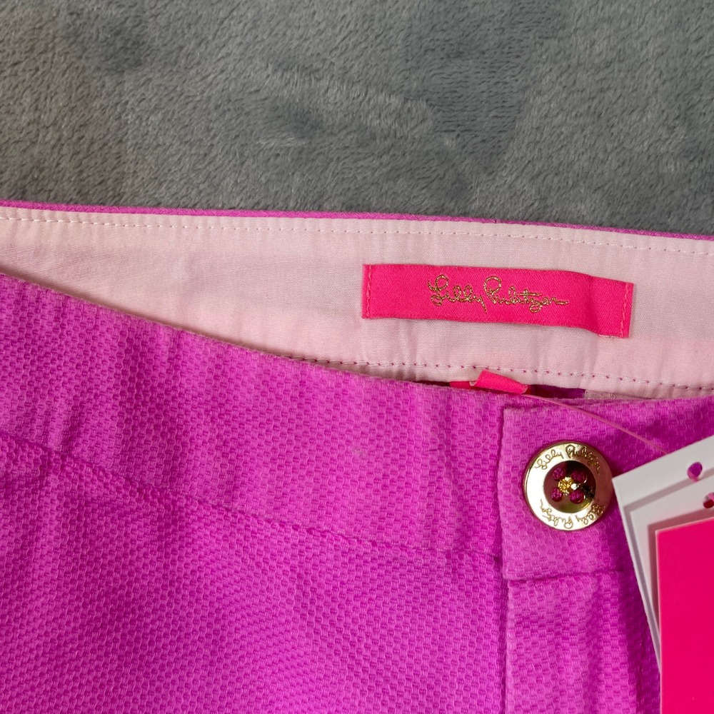Lilly Pulitzer Buttercup Stretch Shorts Scalloped Hem Amethyst Pink 4 007997 - Picture 7 of 9